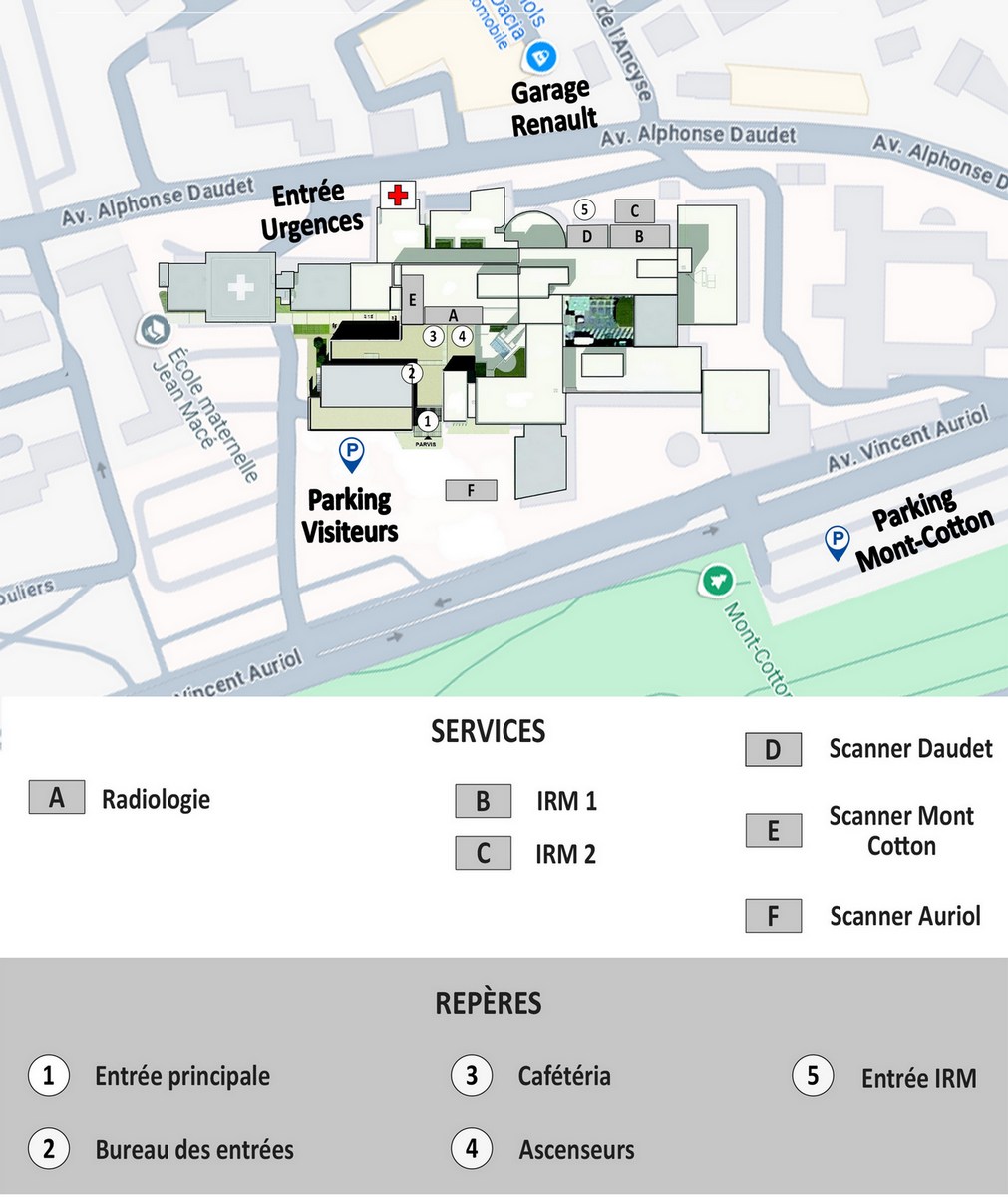 Plan d’accès du service d’Imagerie médicale